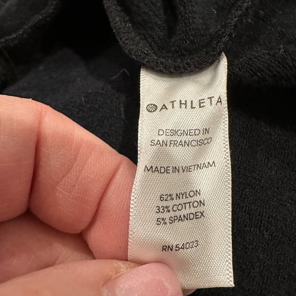 Athleta Dress Cocoon Black French Terry Knit Dolman Sleeve Mini Athleisure LARGE - Picture 9 of 9